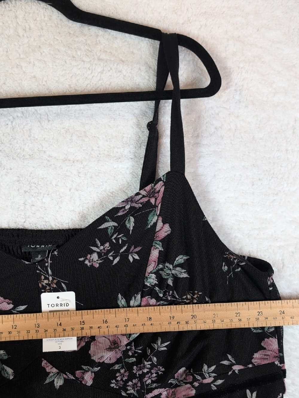 torrid Black Floral with Pink Rose Motif Jumpsuit Wide Leg - Picture 4 of 9
